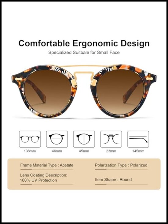Polarized UV Protection Retro Double Bridge Sunglasses main image 5